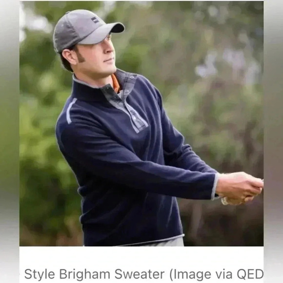 NWT QED Style Brigham Golf Cashmere Sweater Pullover Finance Bro Cotton Plaid - Picture 12 of 12